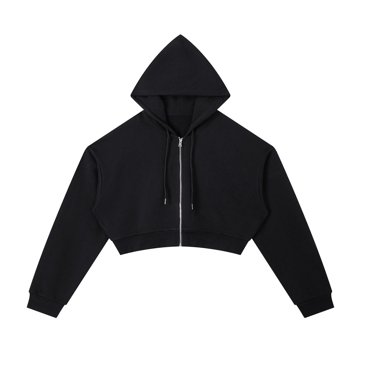 Essential Cropped Zip-Up Hoodie