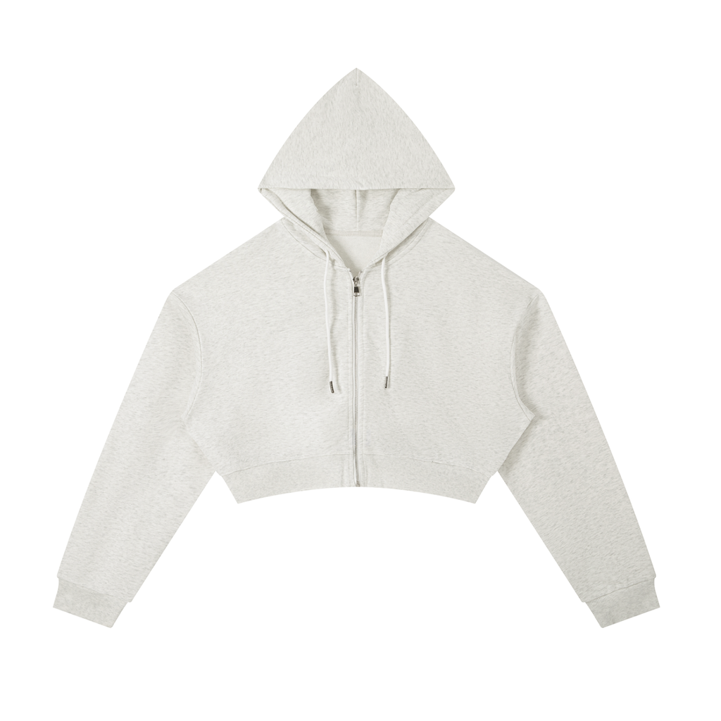 Essential Cropped Zip-Up Hoodie