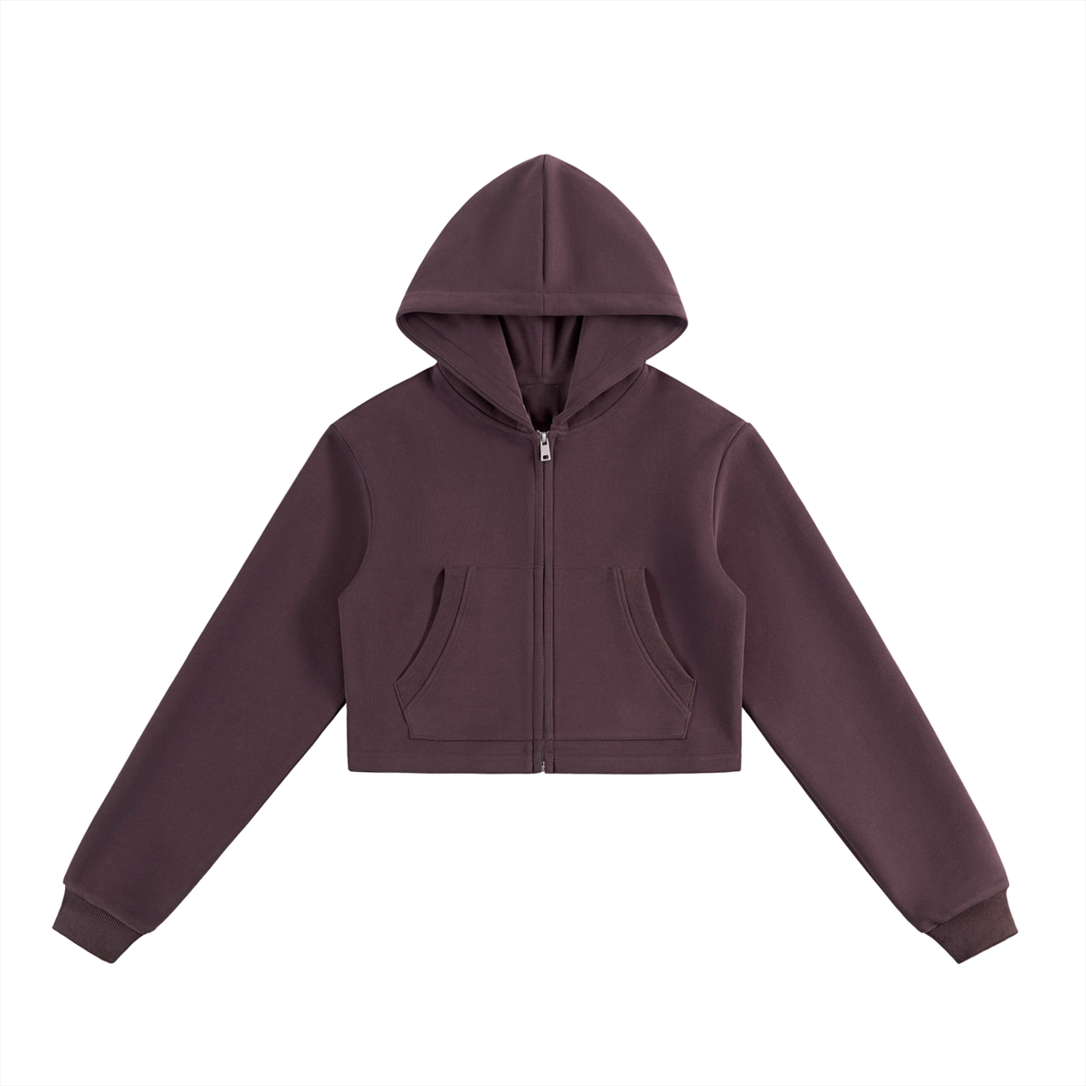 Essential Cropped Zip-Up Hoodie